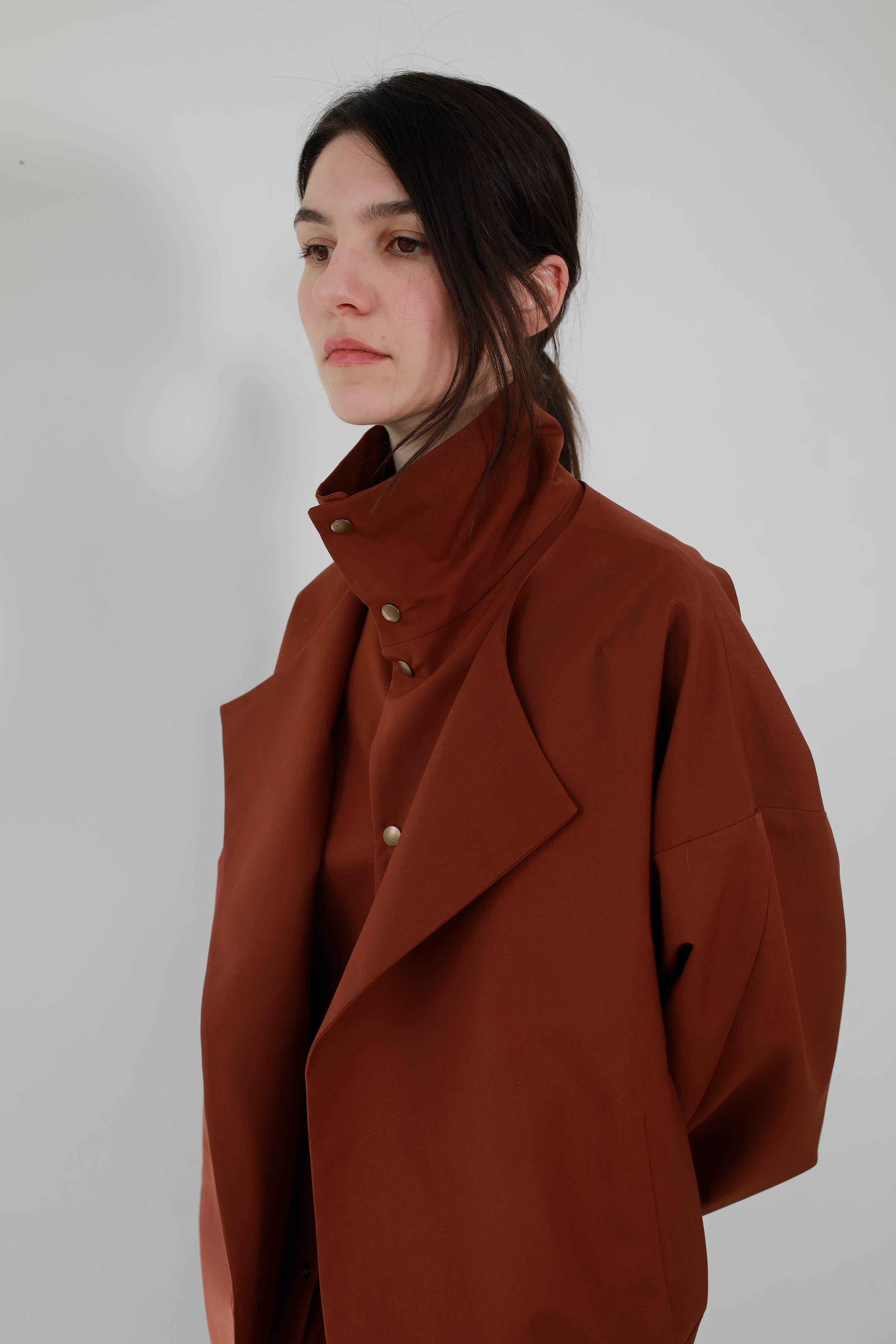 CAZADORA CON CUELLO DESMONTABLE LANA CLAY