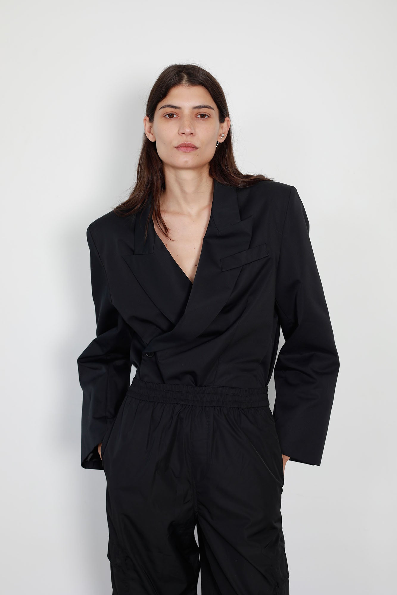 ASYMMETRIC COTTON TAILORED JACKET