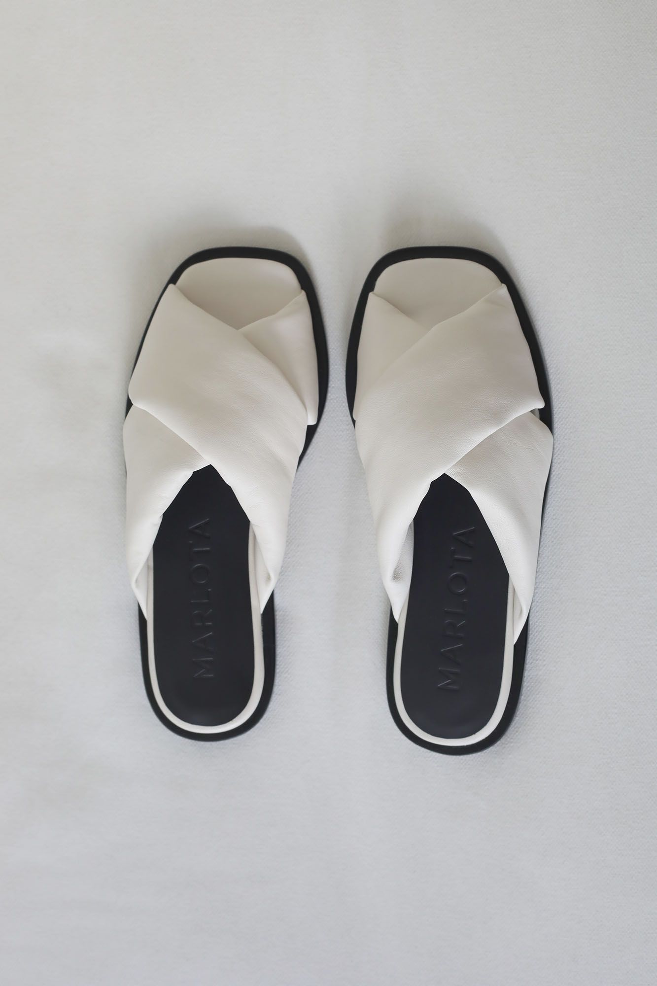 NAPPA MARE OFF WHITE LEATHER FLAT SANDAL