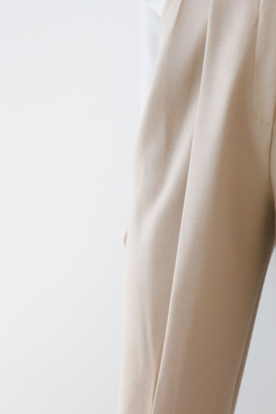 BEIGE WOOL KNIT PANTS