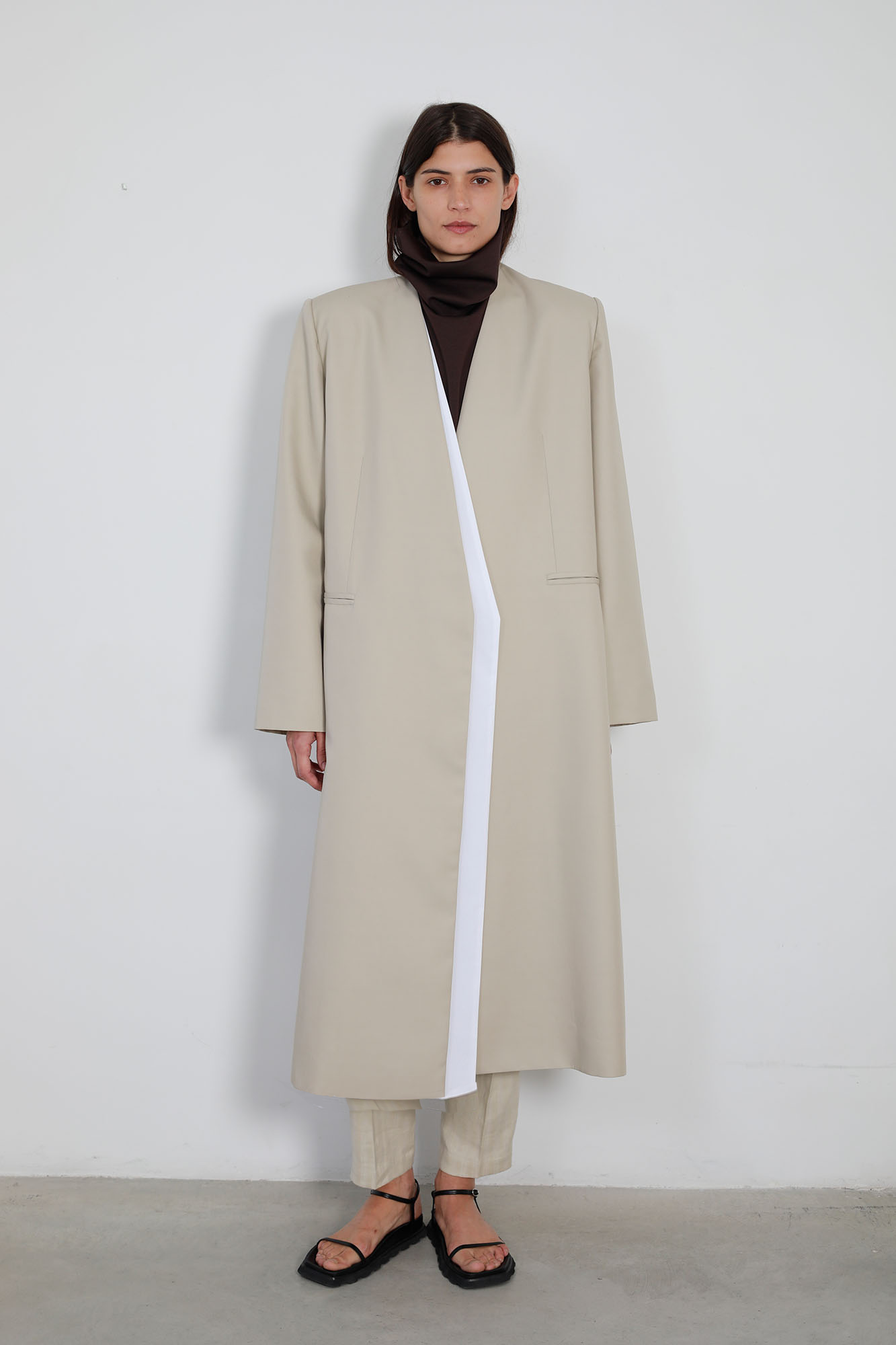 COTTON TRENCH COAT WITH REMOVABLE FRONT INNER PIECE